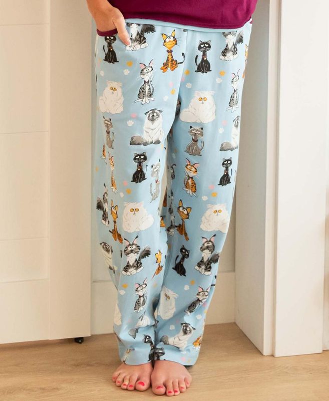 Lazy One Cattitude Women&#39;s Regular Fit PJ Pant:
