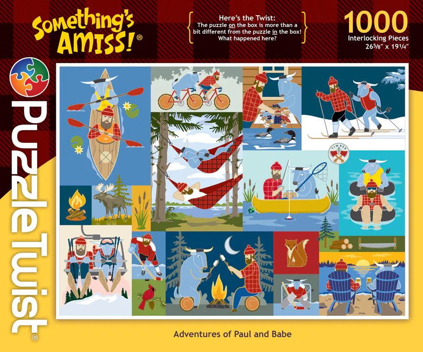 PuzzleTwist 1,000 Piece Puzzle:, Design: Adventures of Paul and Babe