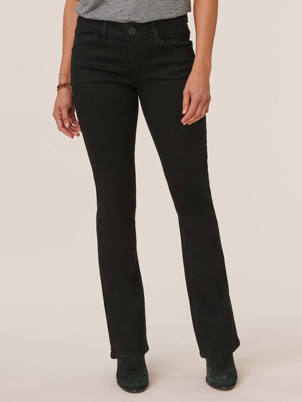 Democracy 32/18 "Ab"Solution® Itty Bitty Boot Jeans:, Color: Black:, Size: 2