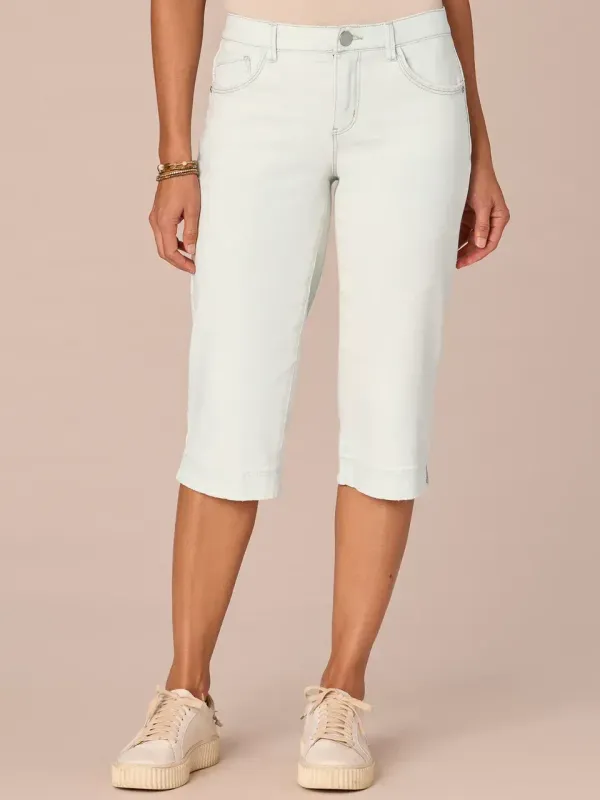 Democracy "Ab" Sol Mid-Rise Skimmer Capri w/ Slit Hem