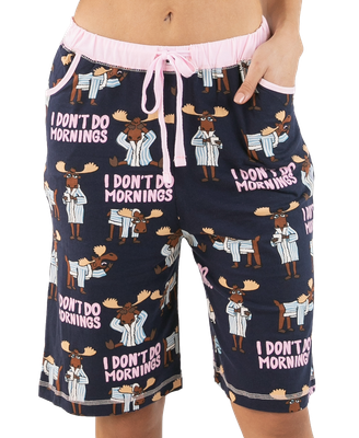 ~(P) Don't Do Mornings Women Bermuda Shorts: