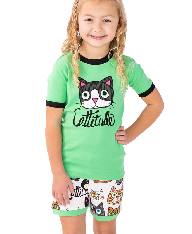 ^Cattitude Kid Short PJ Set 