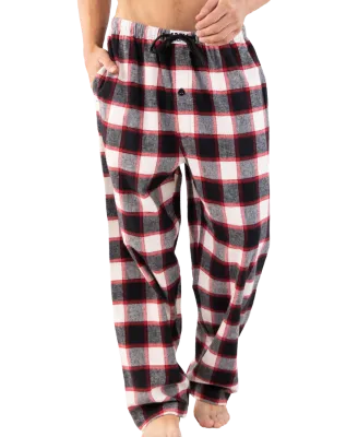 Black Plaid Men's Flannel PJ Pant