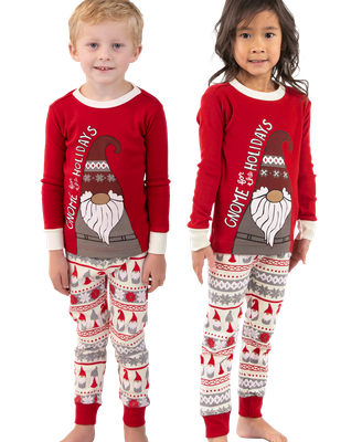 ^(P) Lazy One Gnome Fair Isle Long Sleeve PJ Set