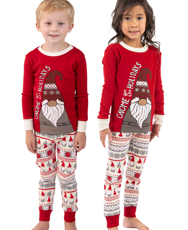 ^(P) Lazy One Gnome Fair Isle Long Sleeve PJ Set