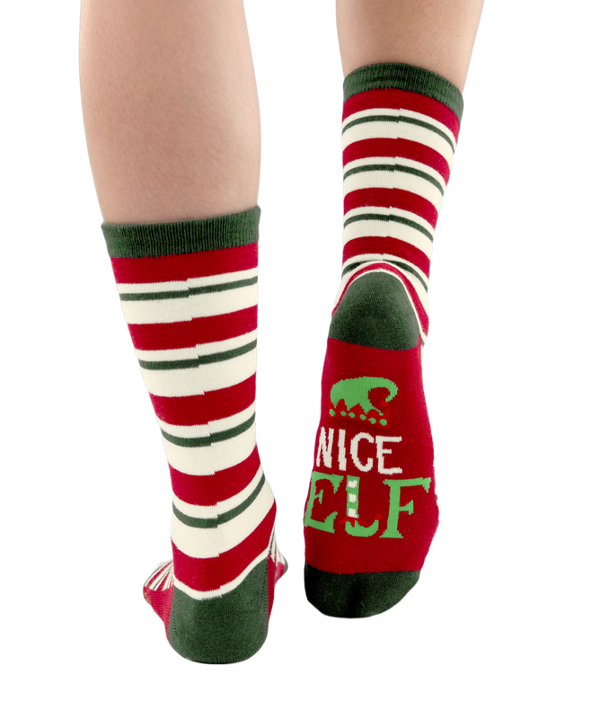 Lazy One Nice Elf Crew Sock