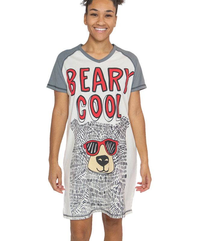 ^Lazy One Beary Cool V-neck Nightshirt