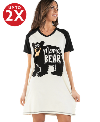 Lazy One: Mama Bear  V-neck Nightshirt