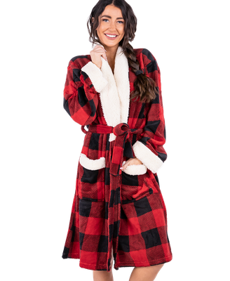 Red Plaid Bathrobe
