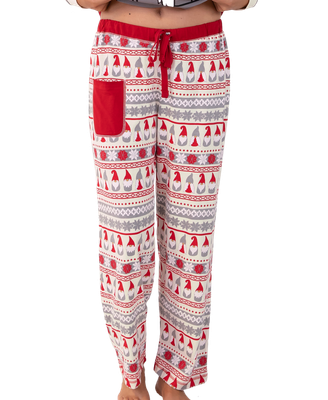 ^(P) Lazy One Gnome Fair Isle Women's PJ Pant