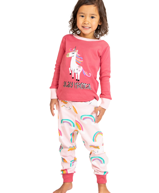 Lazy One Magical Unicorn LS PJ Set: