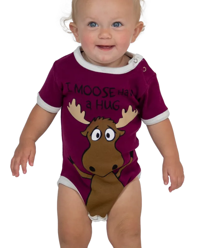 I Moose Have A Hug Infant Creeper Onesie - Purple