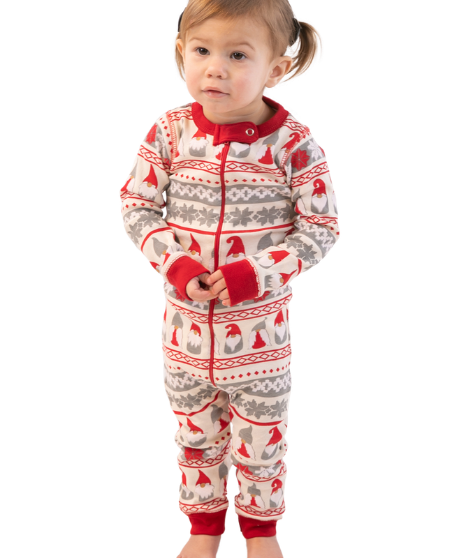 ^(P) Lazy One Gnome Fair Isle Union Suit