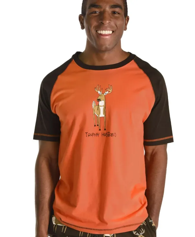 ^Lazy One Trophy Husband PJ Tee (Brown)