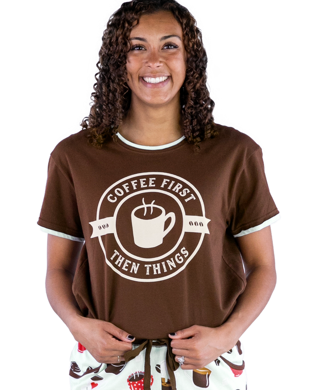 Lazy One Coffee First PJ Tee: