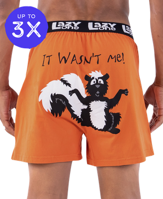 ^(P) Lazy One It Wasn't Me Orange Funny Boxer: