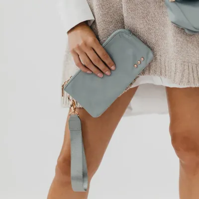 Pretty Simple Cove Double Zip Nylon Wristlet Wallet