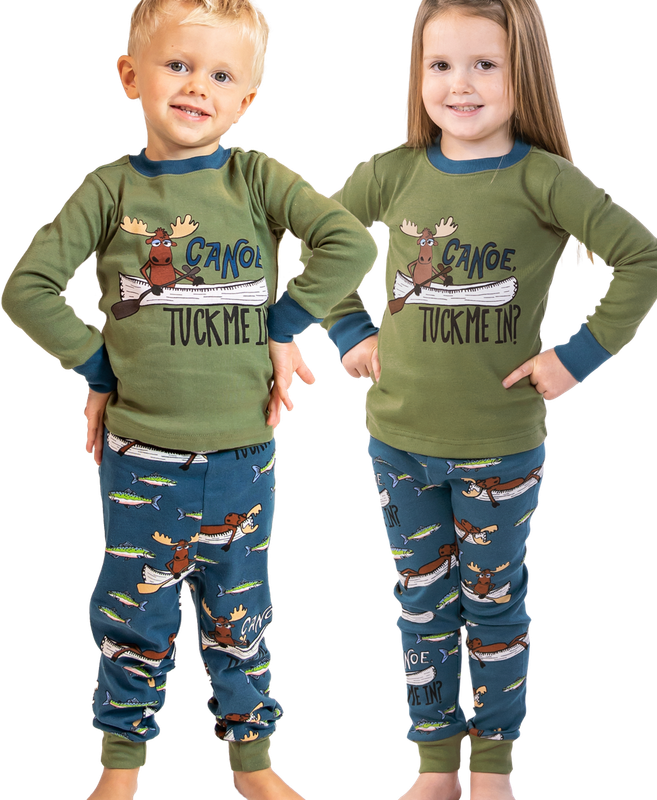 ^Lazy One Canoe Tuck Me In LS PJ Set: