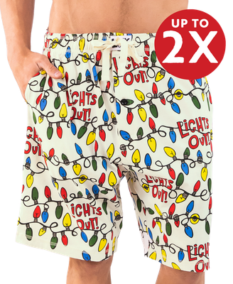 ^(P) Lazy One Lights Out Men's PJ Shorts