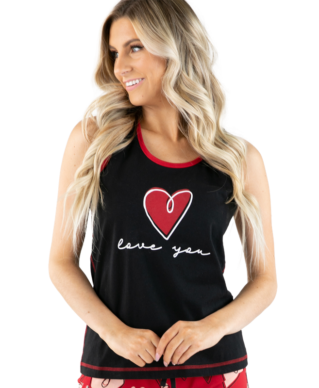 Lazy One Hearts "Love You" PJ Tank