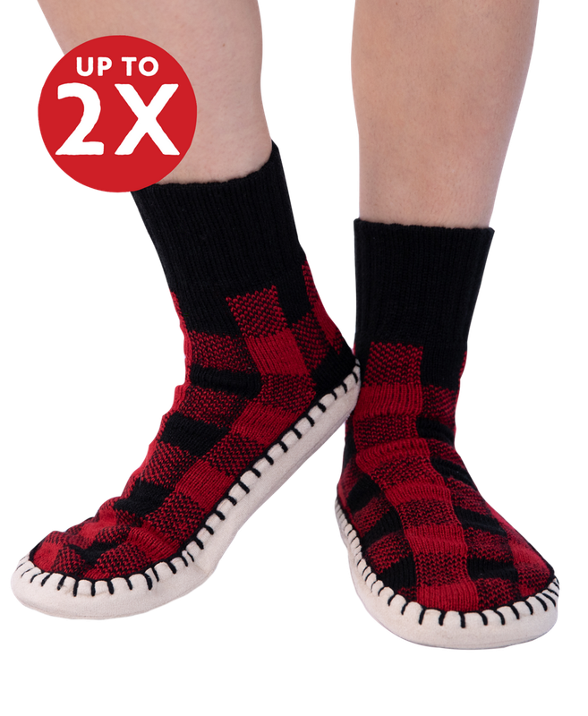 Red Plaid Short Mukluk: