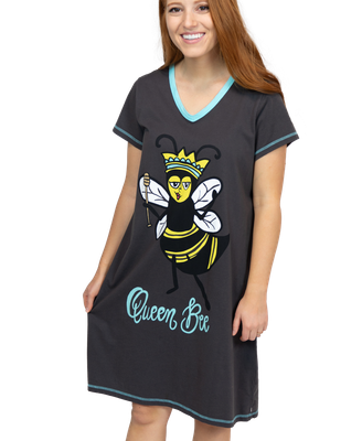 Lazy One Queen Bee V-neck Nightshirt: