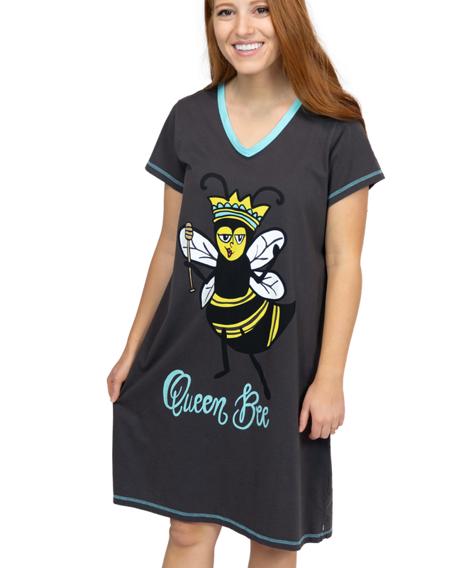 Lazy One: Queen Bee  V-neck Nightshirt