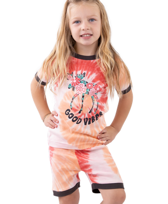 Good Vibes Kid Short PJ Set 