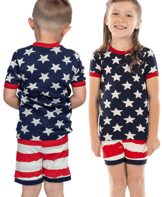 ^(P) Stars &amp; Stripes Short PJ Set