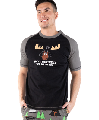 ^Lazy One Forest Be With You Men's Moose PJ Tee