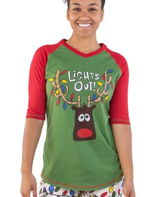 ^(P) Lazy One Lights Out Woman's PJ Tall Tee