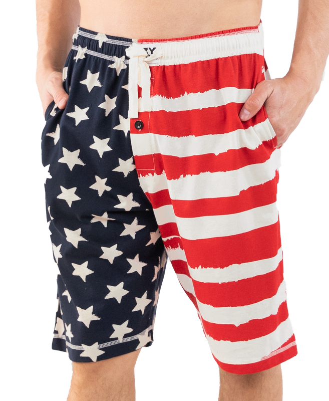 ~(P) Lazy One Stars &amp; Stripes PJ Shorts