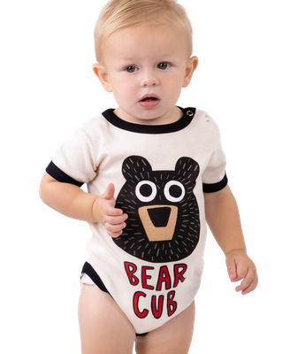 ^Lazy One Bear Cub Infant Creeper Onesie: