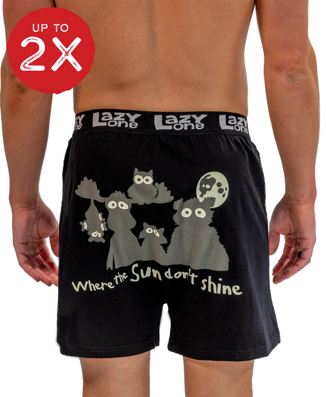 Lazy One Sun Don't Shine Men's Critter Funny Boxer