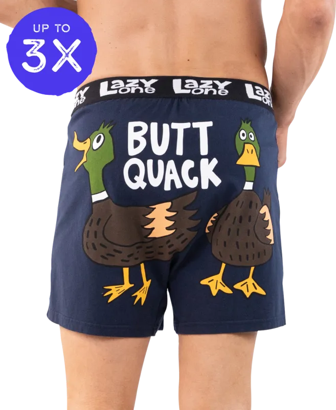 Lazy One Butt Quack (Blue) Funny Boxer