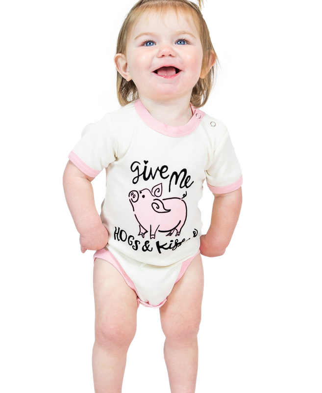 ^(P) Lazy One Hogs &amp; Kisses Infant Creeper Onesie