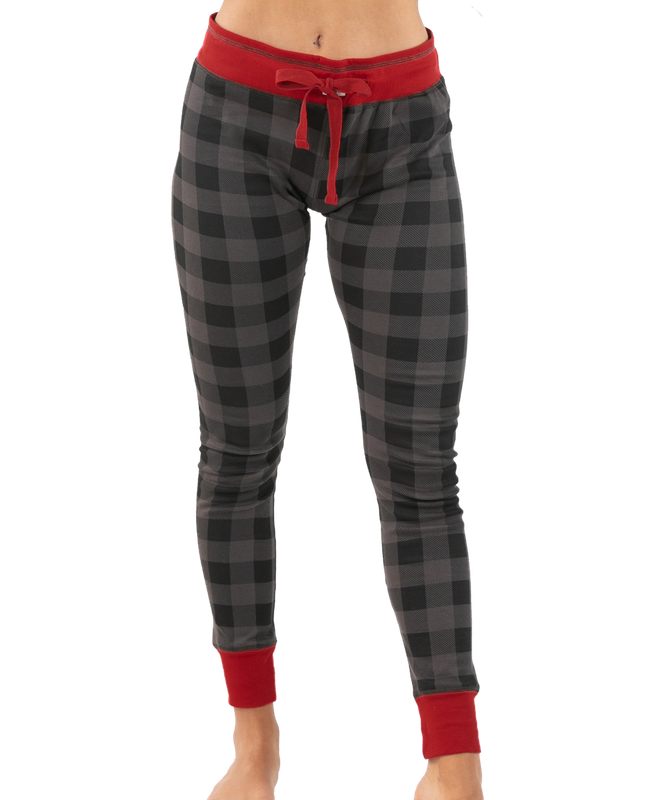 ^ Lazy One Grey Plaid PJ Leggings: