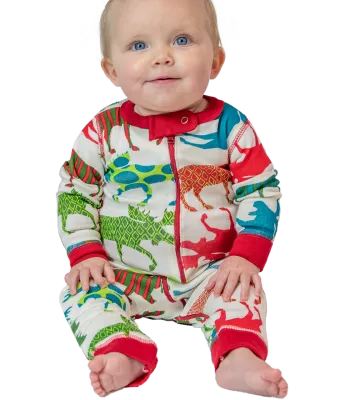 ^Lazy One Pattern Moose Infant Union Suit