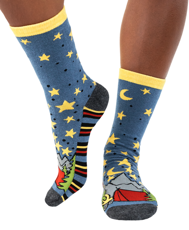 Lazy One Dream Under the Stars Camping Crew Sock