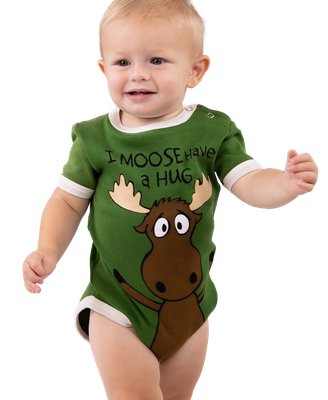 ~I Moose Have A Hug Baby Creeper Onesie - Green