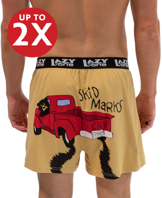 (P) Lazy One: Skid Marks Men's Funny Boxer