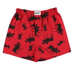 Lazy One Red Classic Moose Boxer:, Size: XS