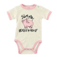 ^(P) Lazy One Hogs &amp; Kisses Infant Creeper Onesie, Size: 12M