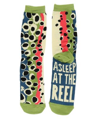 Lazy One Asleep At The Reel Fish Crew Sock: