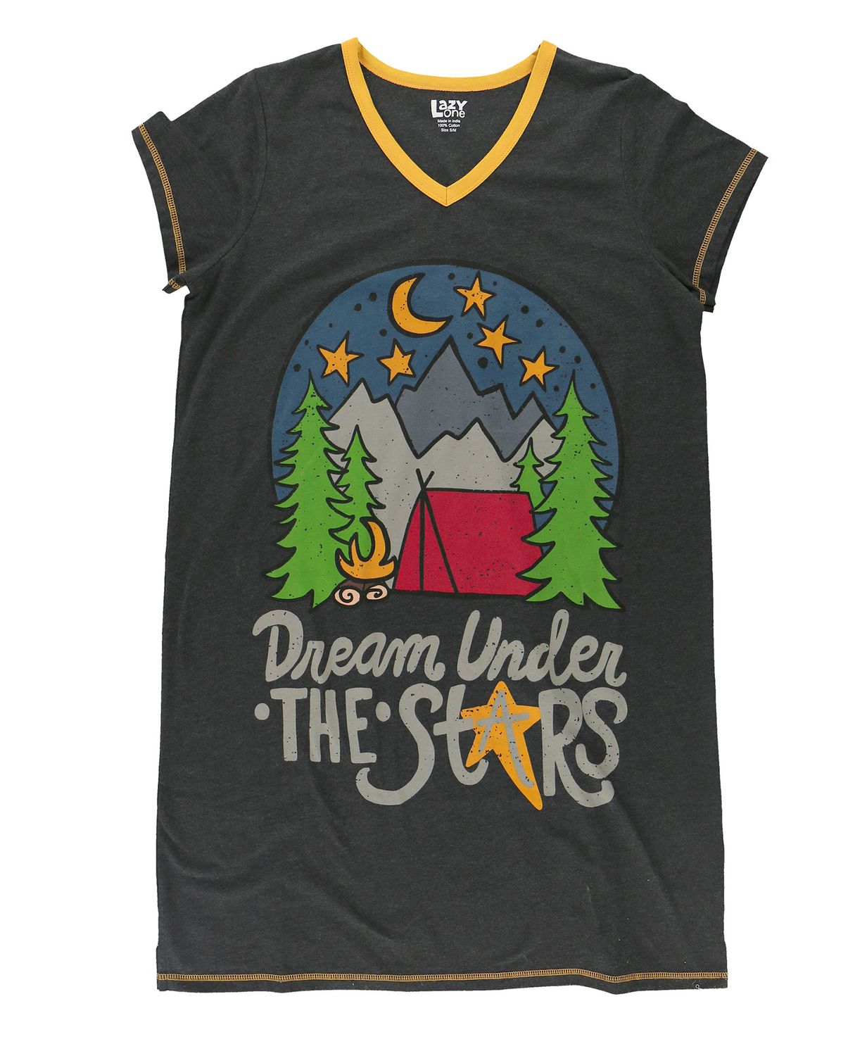 Lazy One Dream Under Stars  V-neck Nightshirt, Size: S/M