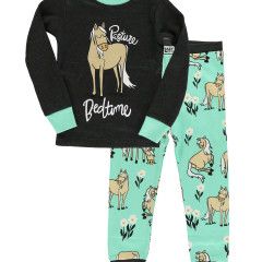 Lazy One Pasture Bedtime Mint LS PJ Set: