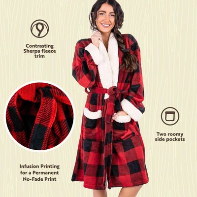 Moose Plaid Women's Bathrobe