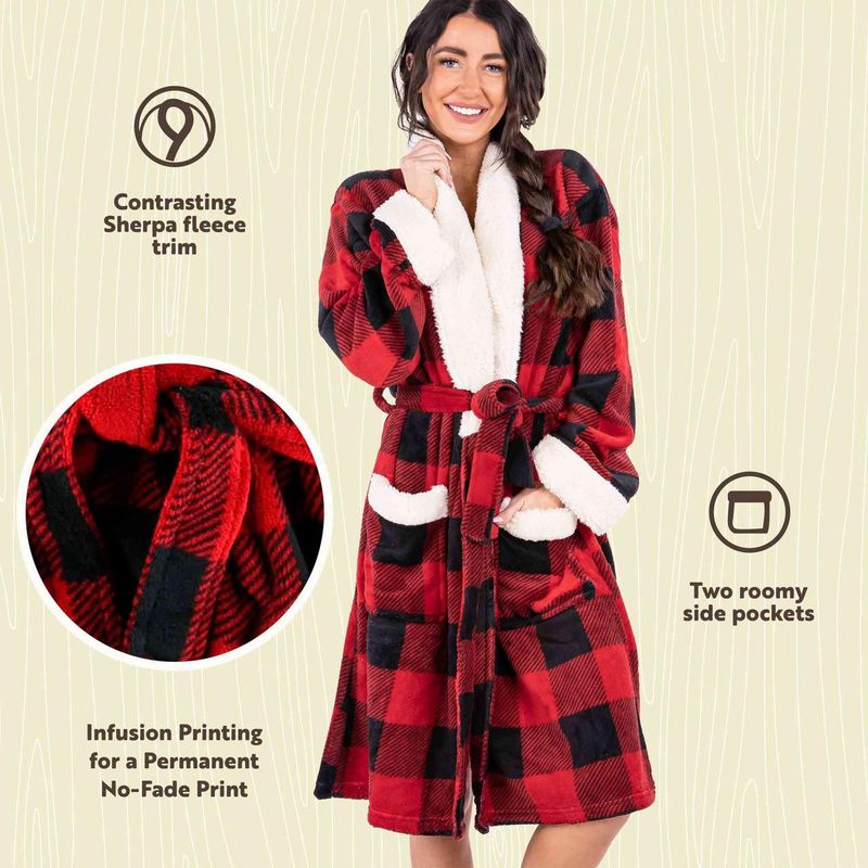 Moose Plaid Women's Bathrobe