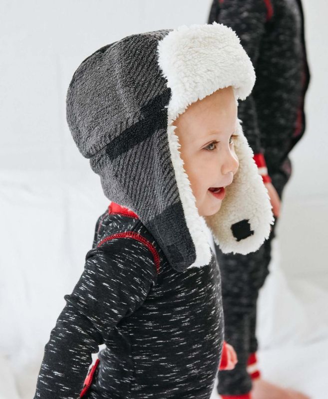 Grey Plaid Bomber Critter Cap