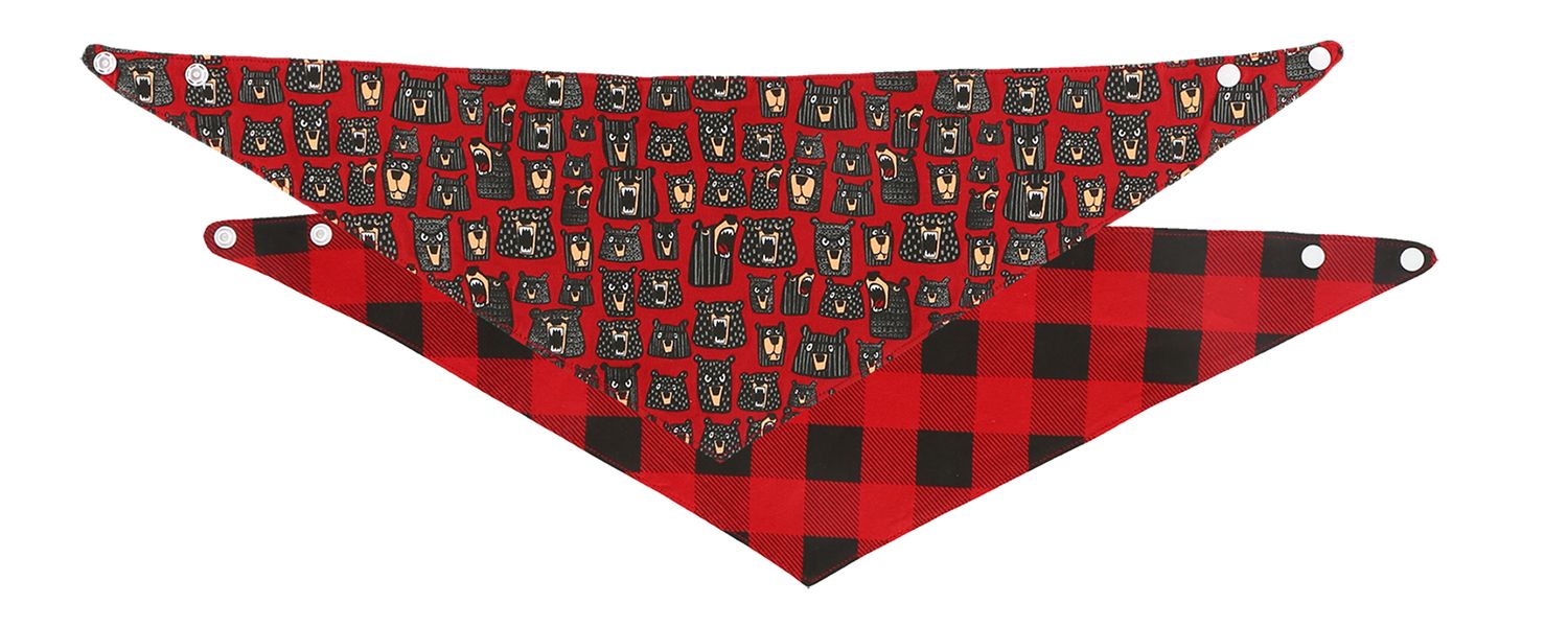 Don't Wake Bear Reversible Dog Bandana:, Size: XS/S